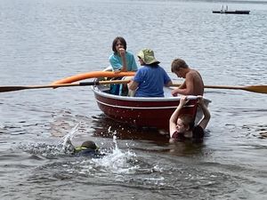 Family and boat